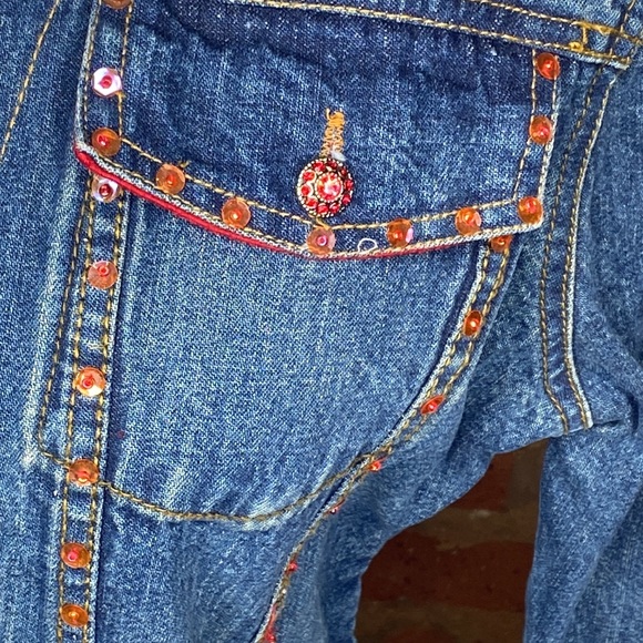 Women’s unique blue denim jacket for women size medium vintage bling - Picture 3 of 12